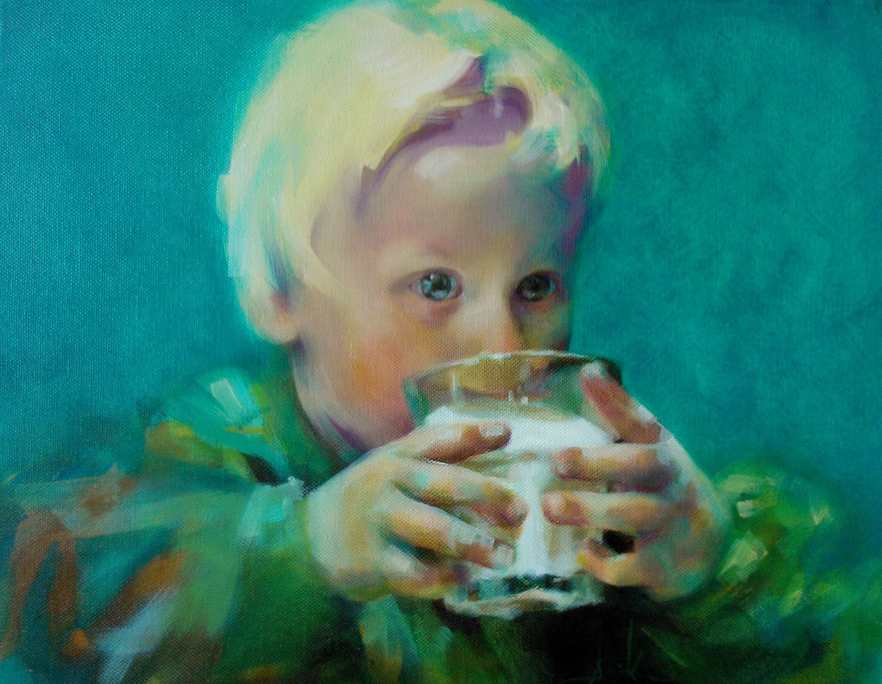 Boy Drinking Milk Sini Kunnas